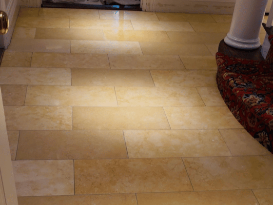 After travertine floor restoration